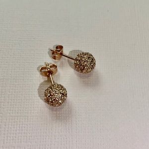 Coach Pave Stud Earrings Rosegold/Clear